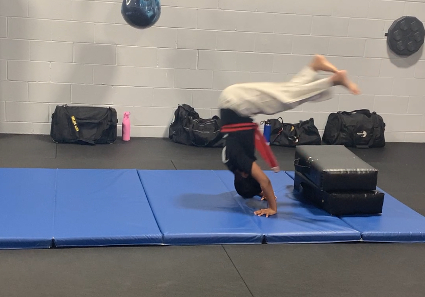 Young student practicing a Taekwon-Do agility drill in Woodbridge
