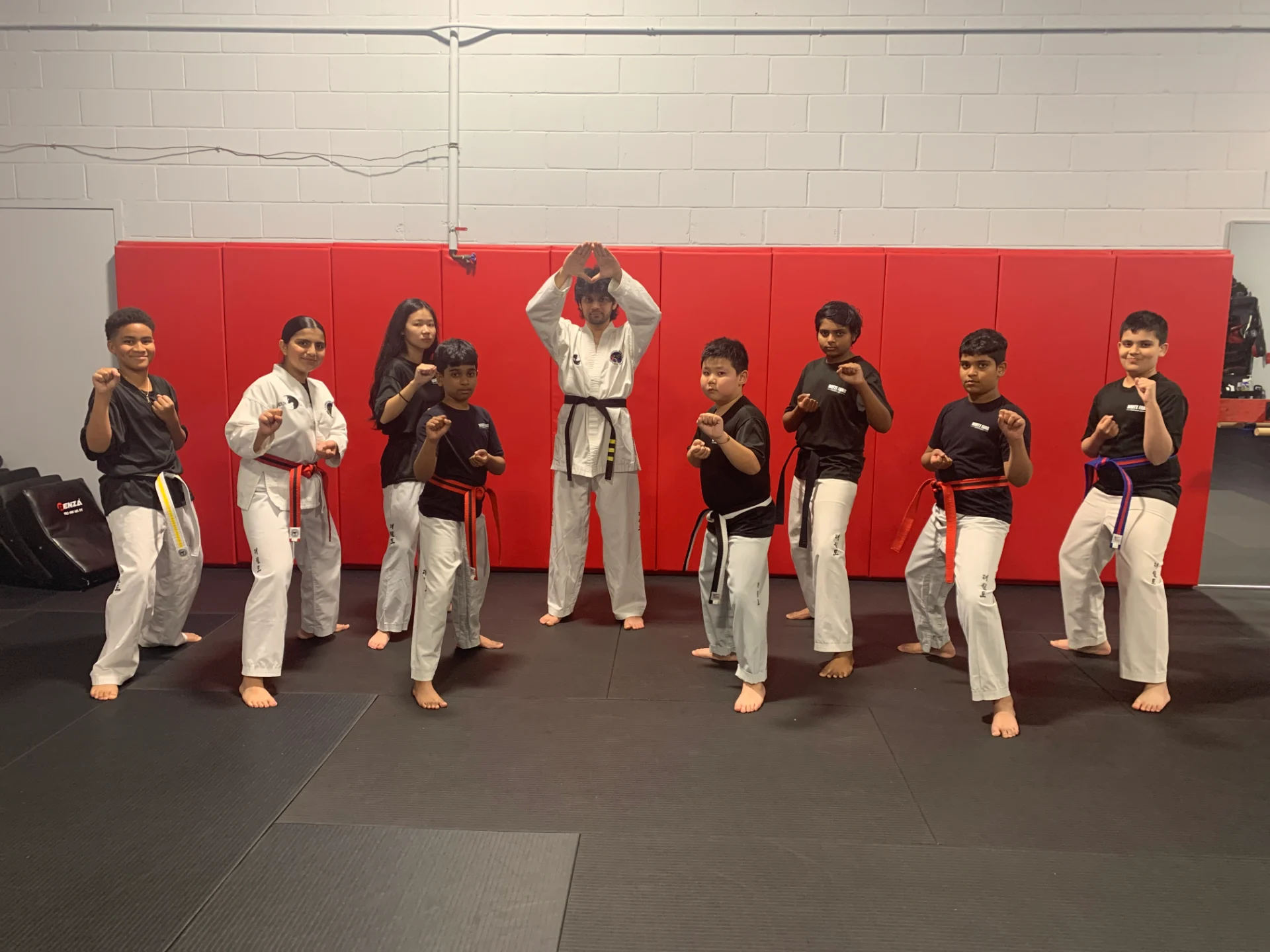 White Fang Taekwon-Do students lined up during class