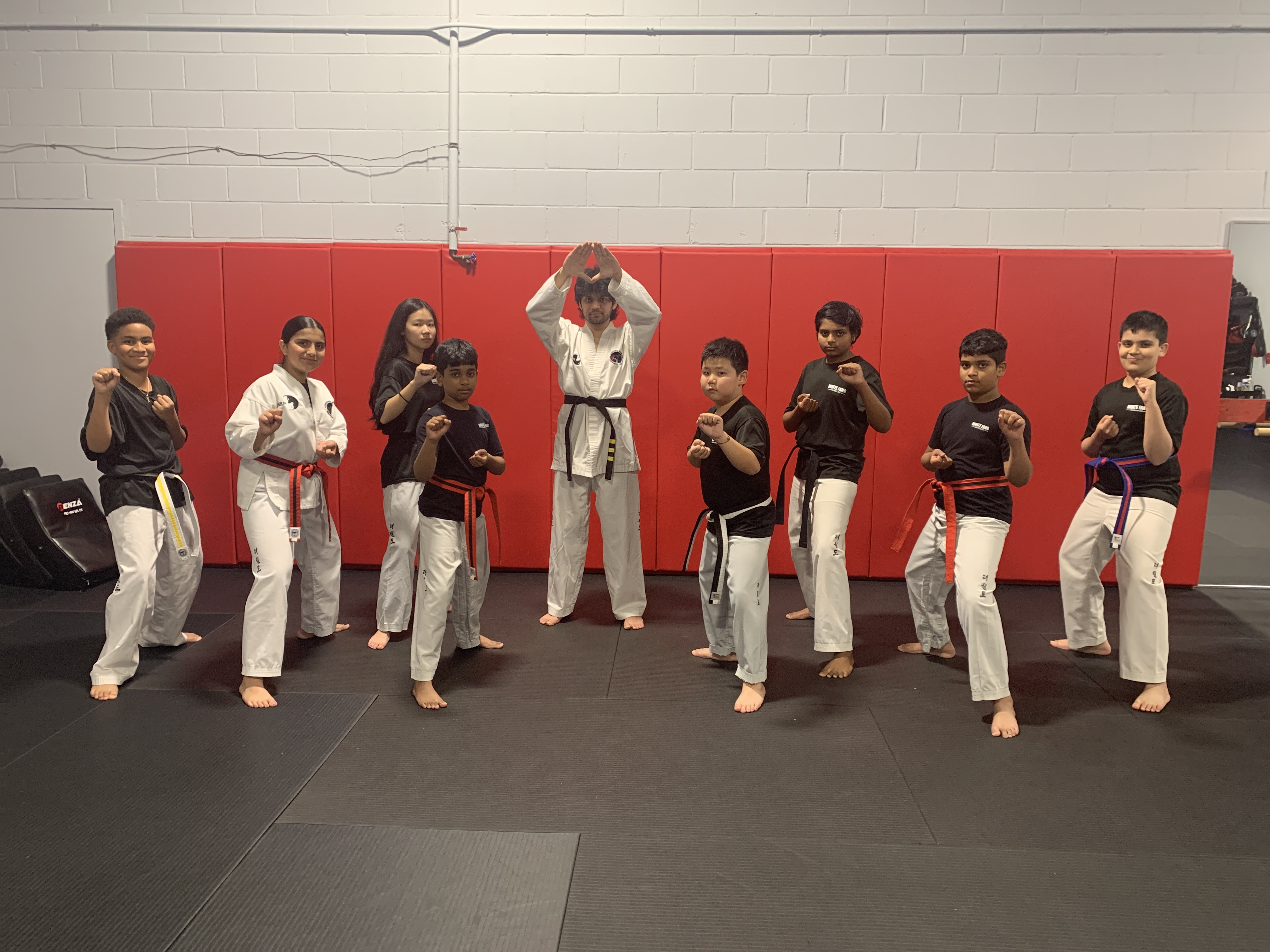 White Fang Taekwon-Do students lined up during class